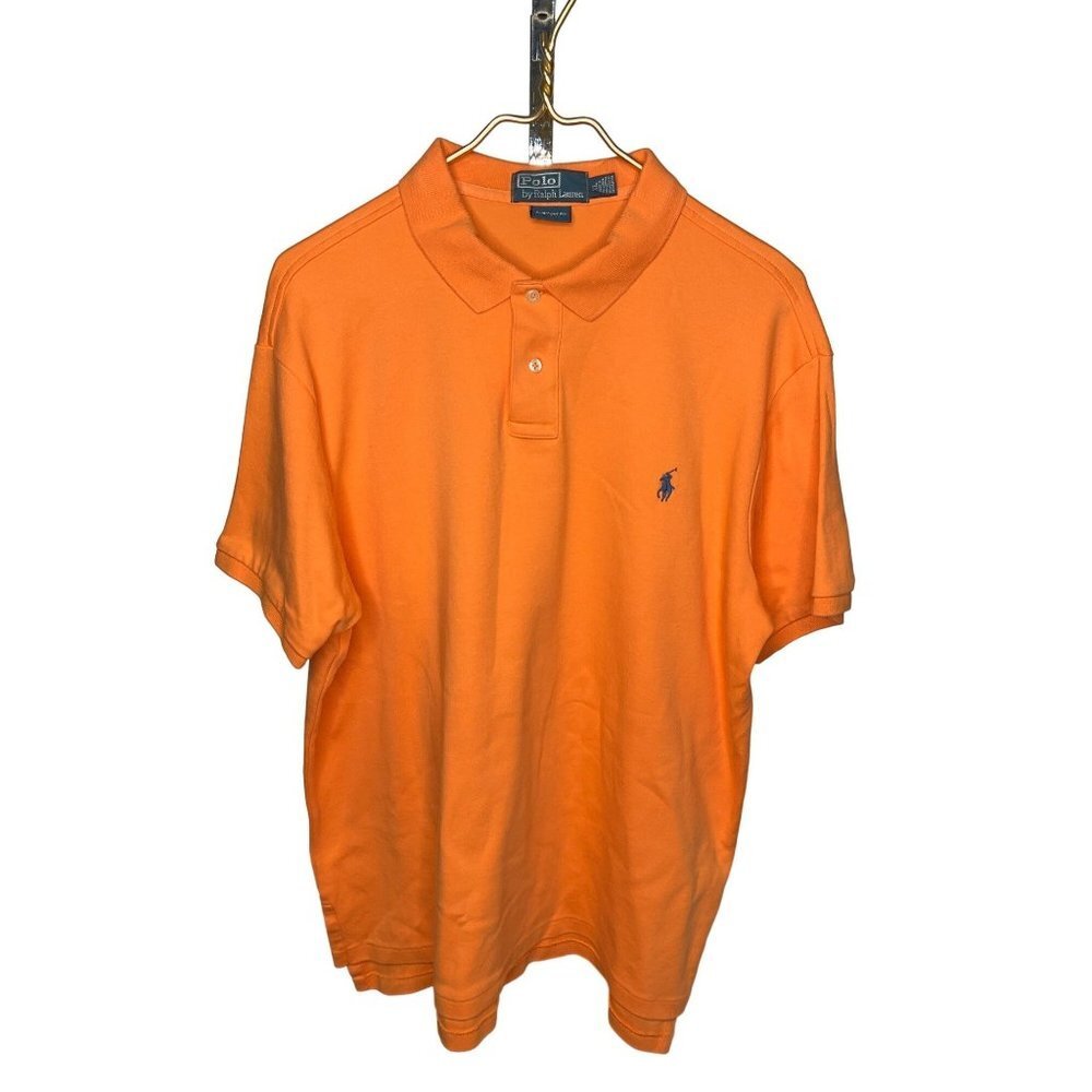 Xl Ralph Lauren Custom Slim Fit Orange Mens Short Sleeve Polo Shirt